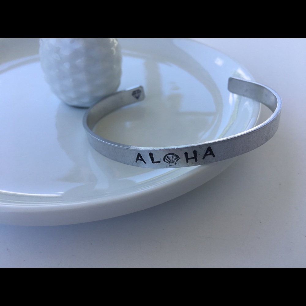 Hand Stamped Cuff • Aloha Shell - Picture 2 of 2